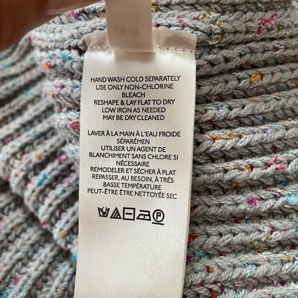 Free People Leo Sweater Silver Gleam Combo XS Oversized - Picture 12 of 16